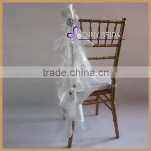 C147D White Wedding Chair Brooch Sash for Sale thumbnail-1