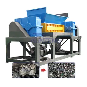 Automatic Double Shaft Scrap Engine Metal Crusher Used Car Shell Shredding Machine Waste Metal Shredder thumbnail-1