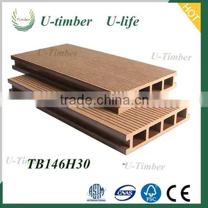 Hollow Outdoor Wood Plastic Composite Wood Decking thumbnail-1