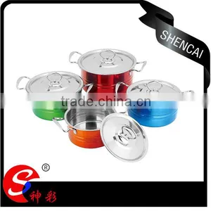 Caitang Shencai 4pcs Stainless Steel Stock Pot Set/ Soup Casserole/ Kitchen Utensils thumbnail-1