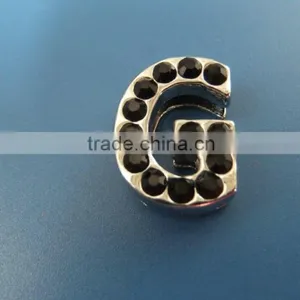 18mm Slide Letters With Black Rhinestone thumbnail-6