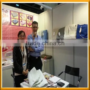 Turkish Customer Visit Our Hongkong Exhibition for Polyester Electric Blanket With CE,ROHS Certification thumbnail-1