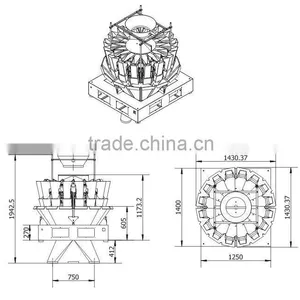 High Precision Multihead Weigher PLCFor Noodles14 Head 2.5 Liter Bucket Weigher thumbnail-3