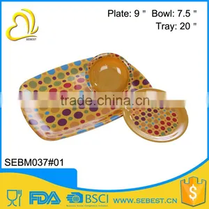 Wholesale Round Shape Solid Color Melamine Bamboo Kitchenware thumbnail-3