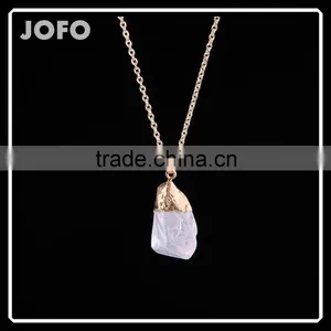 Latest Design White Natural Stone Necklace Jewelry Hot Sale Made in Yiwu SMJ0121 thumbnail-1