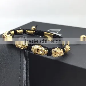 2016 Hot Fashion Unique 6mm Hematite Beads Wholesale Gold Buddha Bracelets Jewelry thumbnail-1