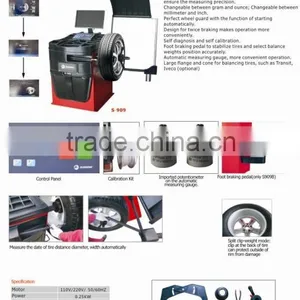 S909 Car Wheel Balancing Machine CE,with Big Screen Display thumbnail-2
