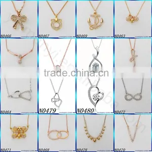 Latest Desing Silver Pendant Necklace Jewelry Fashion Crystal Necklace Supplier's Choice thumbnail-3