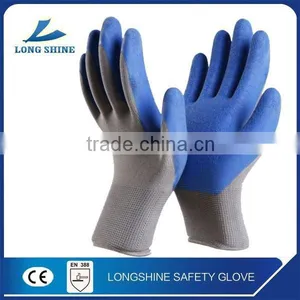 High Quality Blue Foam Latex Coated Cotton Liner Anti-cut and Heat Safety Working Glove Factory Price With ce Certification thumbnail-2