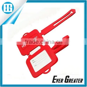 Custom Travel Suitcase Silicon Rubber Luggage Bag Tags, Red Airlines Baggage Labels thumbnail-1