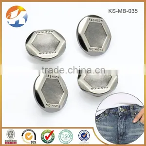 Pink Color Engraved Logo Metal Jean Shank Button thumbnail-3