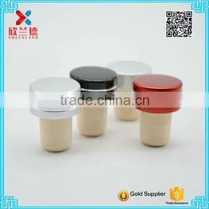 Hot Sale Wood Cap Synthetic Cork Wine Bottle Stopper thumbnail-1