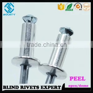 HOT SELLING OPEN END FACTORY RECESSED CROWN ALU/ST PEEL RIVETS thumbnail-3
