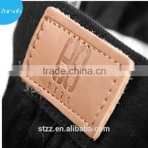 2016 China Factory Fashion Useful Jeans Leather Patch Beanies Custom Knit Beanie thumbnail-1