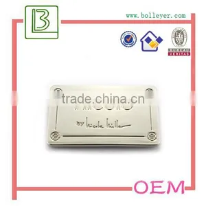 High Gloss Metal Custom Handbag Logo Labels thumbnail-1