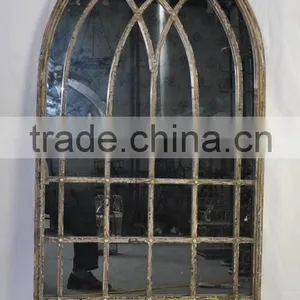 Antique Decorative Fancy Metal Framed Wall Mirror thumbnail-1