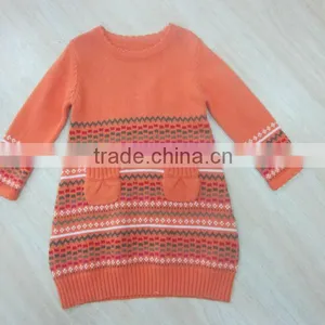 Children Toddler Girls Pullover Cotton and Acrylic Jumper Sweater Dress thumbnail-1