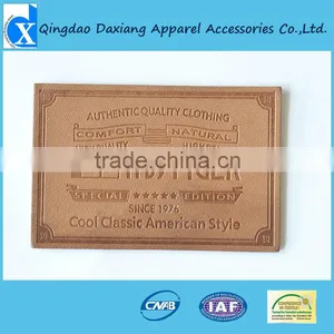 Cheap Customized Design Wholesale Jeans Embossed Leather Tag thumbnail-1