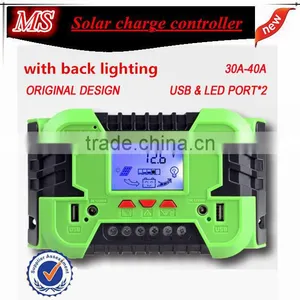 40A 12V 24V PWM USB Solar Charge Controller thumbnail-1