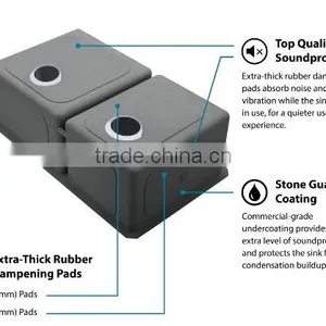 Universal Stainless Steel Sinks Undermount Handmade Kitchen Sink Double Bowl Sink thumbnail-3