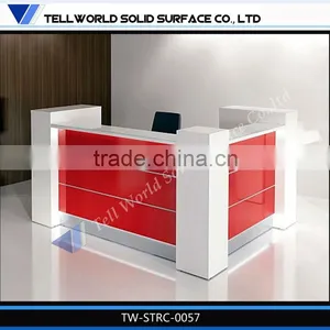 Luxury&top Quality Reception Desks, Red Colored Marble Front Desk thumbnail-1