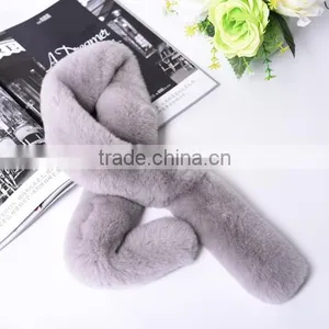 High Quality Small Size Casual Fashion Rex Rabbit Fur Scarf for Women/girls KZ160055 thumbnail-6