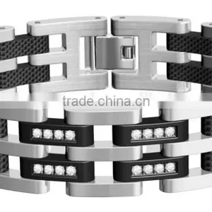 Hot Sell Sytle 361L Stainless Steel Mens Bracelet , Health Titanium Bracelet for Wholesale thumbnail-5