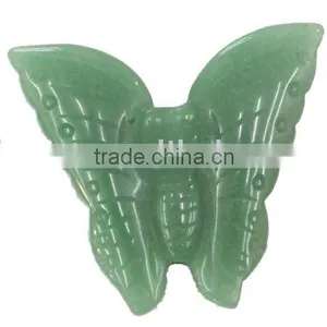 40mm Butterfly Green Aventurine Gemstone Loose Pendant thumbnail-1