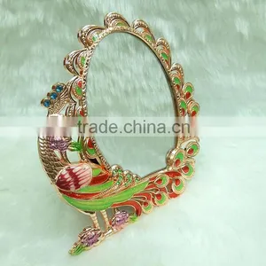 Rose Gold Makeup Cosmetic Mirror With Diamond thumbnail-2
