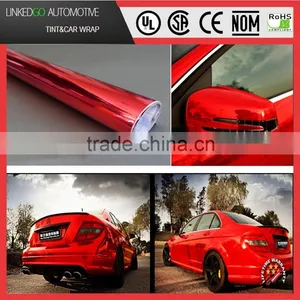 Good Air Bubble Free Wrap 1.52*20M Red Chrome Vinyl Car Wrap With Stretchability Vinyl Wrap thumbnail-1