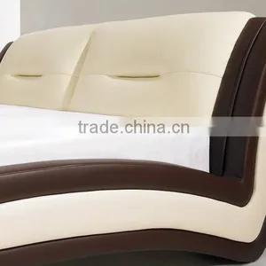 2013 Bedroom Furniture Hot Sale Bed Design Leather Double Bed thumbnail-3