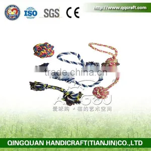 QingQ Factory Dog Rope Toy Durable Chew Knot Ball for Aggressive Puppy Pets thumbnail-4