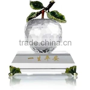RORO Life of Peace Crystal Glass Apple Shape Enamel Decorative Article for Home Decoration Christmas Gift and Craft thumbnail-1