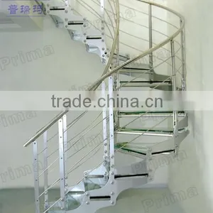 Adjustable Steel Glass Spiral Stairs/Staircase for Indoor(PR-S26) thumbnail-1