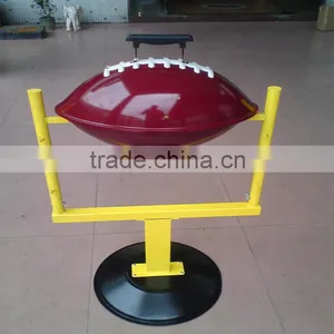 Red and Blue Color Rugby Shape Helmet Hibachi Grills for Sale thumbnail-1