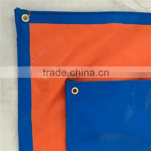 250gsm Outdoor Waterproof Blue/Orange PE Tarpaulin Woven Fabric thumbnail-2