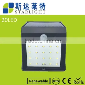 20 Led Triangle Shape 800mah Battery PIR Sensor + Light Control+weak Light Solar Motion Sensor Light thumbnail-1