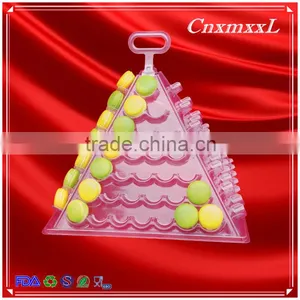 Hot Sells New Style Wholesale 7 Tier Plastic Macaron Pyramid Tower Display Stand &patented Customizable Macaron Packaging thumbnail-1