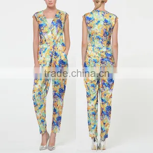 Wholesale Fantasy Print Capri Woman Sleeveless Long Jumpsuits for Summer thumbnail-1