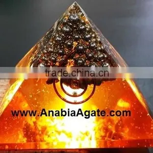 Orgone Orange Pyramid With Silver Pearl's : Wholesale Spiritual Orgone Products thumbnail-1