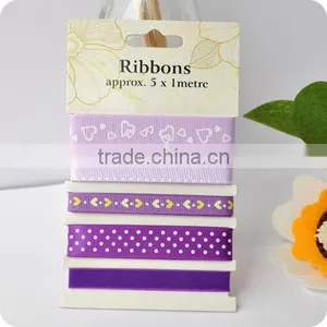 Polyester Ribbon, Grosgrain Ribbon , Ribbon Set , Scrapbooking Ribbon, Ribbon for Bowing thumbnail-1