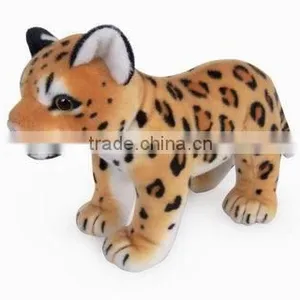Factory Wholesale Realistic Plush Toys Standing Brown Leopard Stuffed Plush Jungle Animal Toy Super Soft Plush Brown Leopard thumbnail-1
