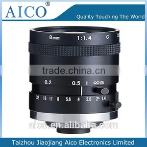 cn Aico Manual Type Low Distortion Fixed Focus 8mm F1.4 2/3 Inch c Mount 5mp Industry Lens thumbnail-1