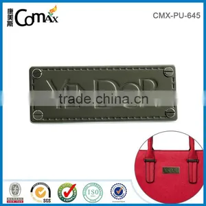 Decorative Screw Type Custom Engraved Handbag Logo Metal Plate thumbnail-2