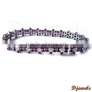 White Gold Diamond Bracelet, Ladies Bracelet, Diamond Jewellery thumbnail-1