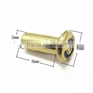 Metal Decorative Gold Hollow Rivets With Logo thumbnail-2