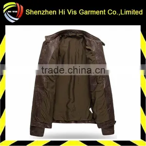 High Quality New Fashion Leather Pilot Jacket thumbnail-3