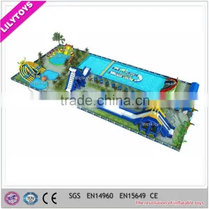 Big Sale! Outdoor Giant Inflatable Amusement Water Park for Sale, Mobile Water Park on Land. thumbnail-1