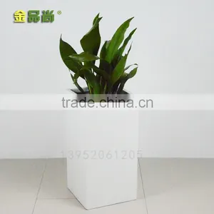 Matt White Rectangular uv Resistant Glass Fiber Urn thumbnail-1