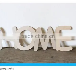 Home Wooden Word Decor 6" Unfinished Wood Sign Wall Decor Craft thumbnail-1